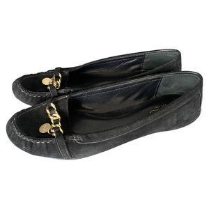 Black Suede Coach Moccasins